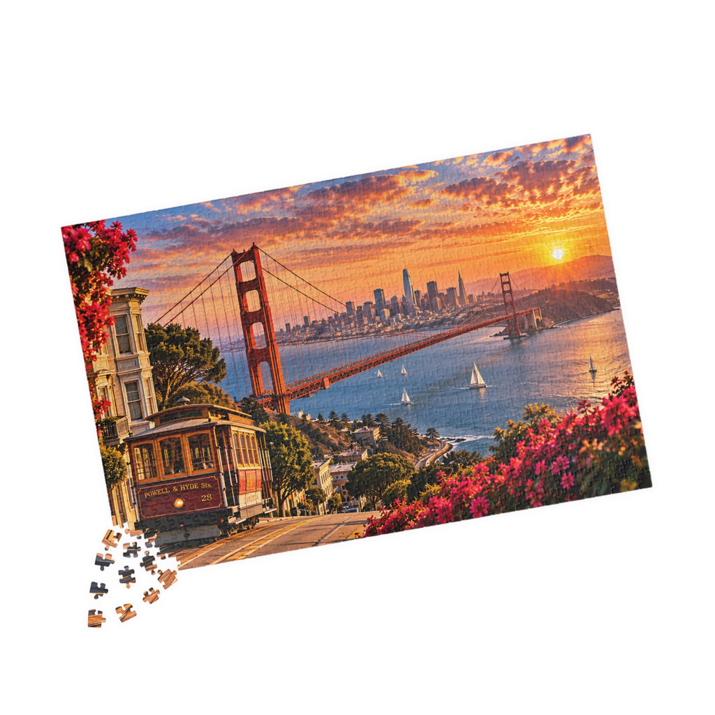 San Francisco Puzzle – Golden Gate Bridge Jigsaw Puzzle (110, 252, 520, 1014-piece)