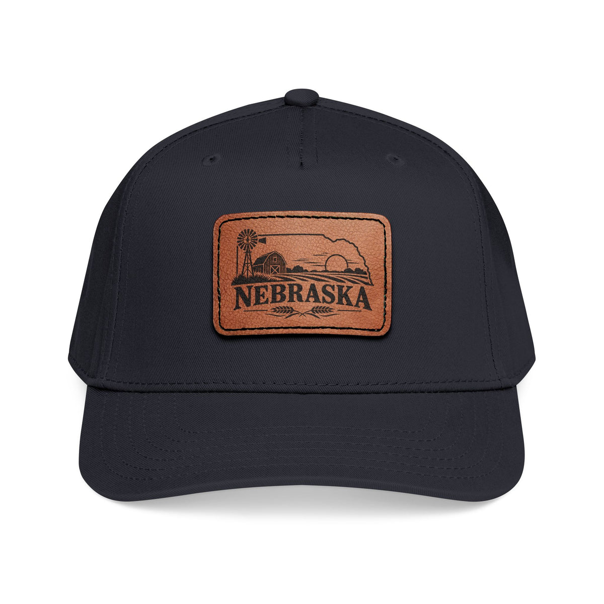 Nebraska Leather Patch Mid Profile Baseball Cap – Farm & Country Hat