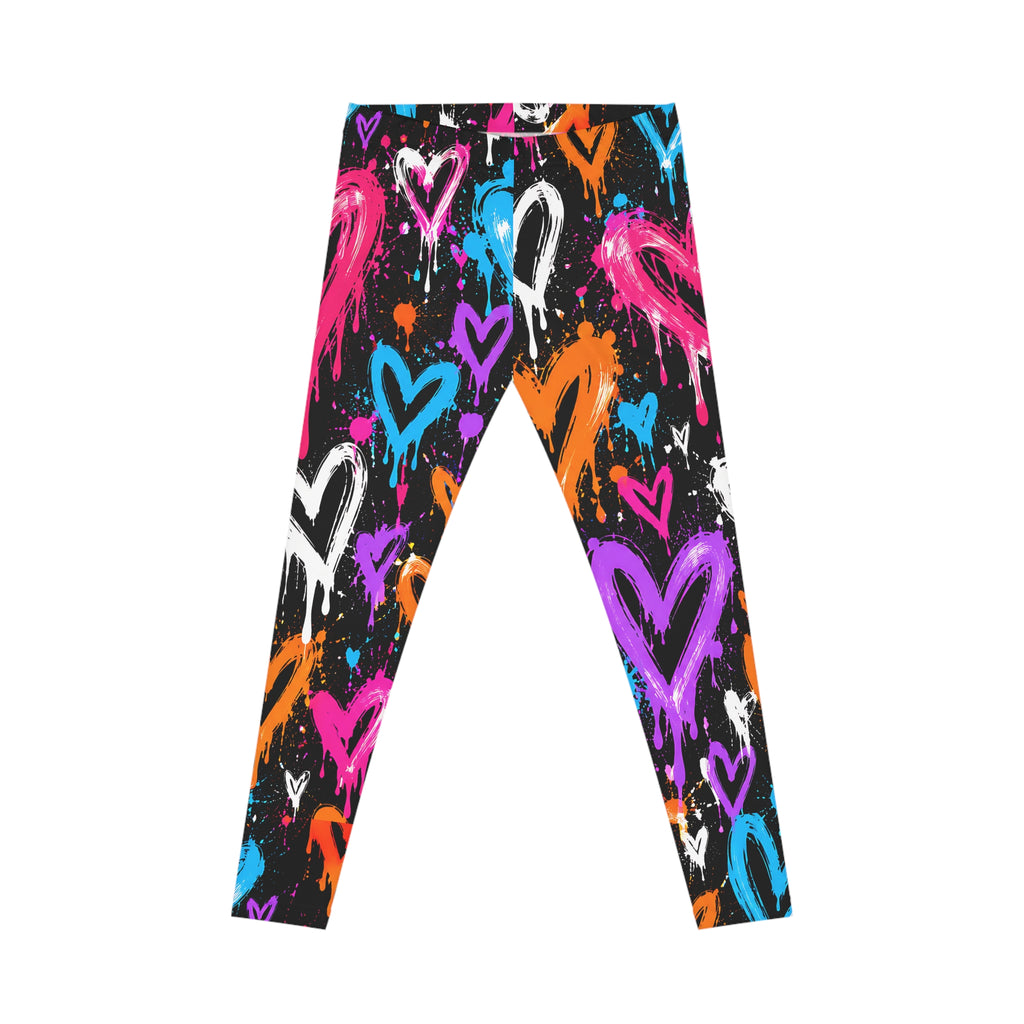 Graffiti Heart Leggings – Colorful Street Art Print