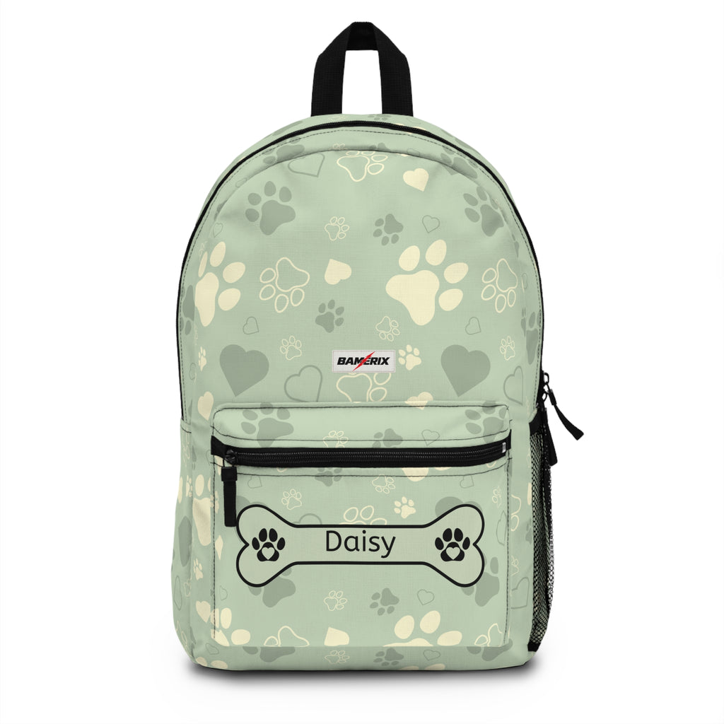 Personalized Pet Backpack with Name – Dog Paw Print Custom Backpack