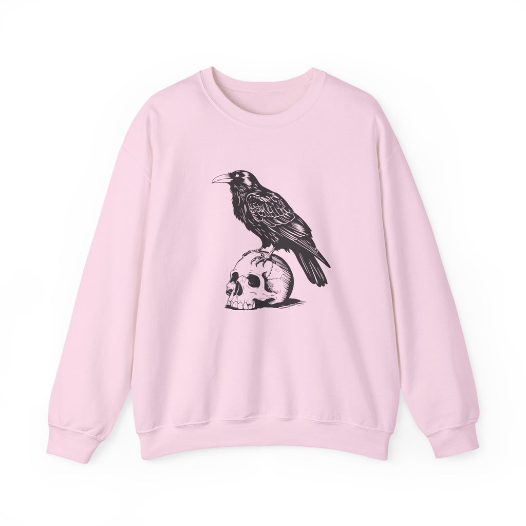 Raven Skull Sweatshirt, Gothic Crewneck Jumper