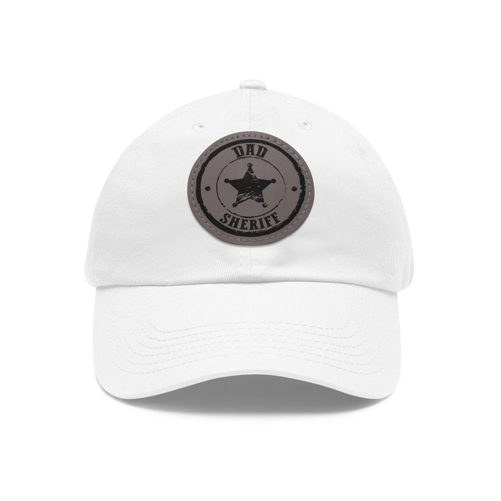 Sheriff Dad Leather Patch Hat – Law Enforcement Father’s Day Baseball Cap