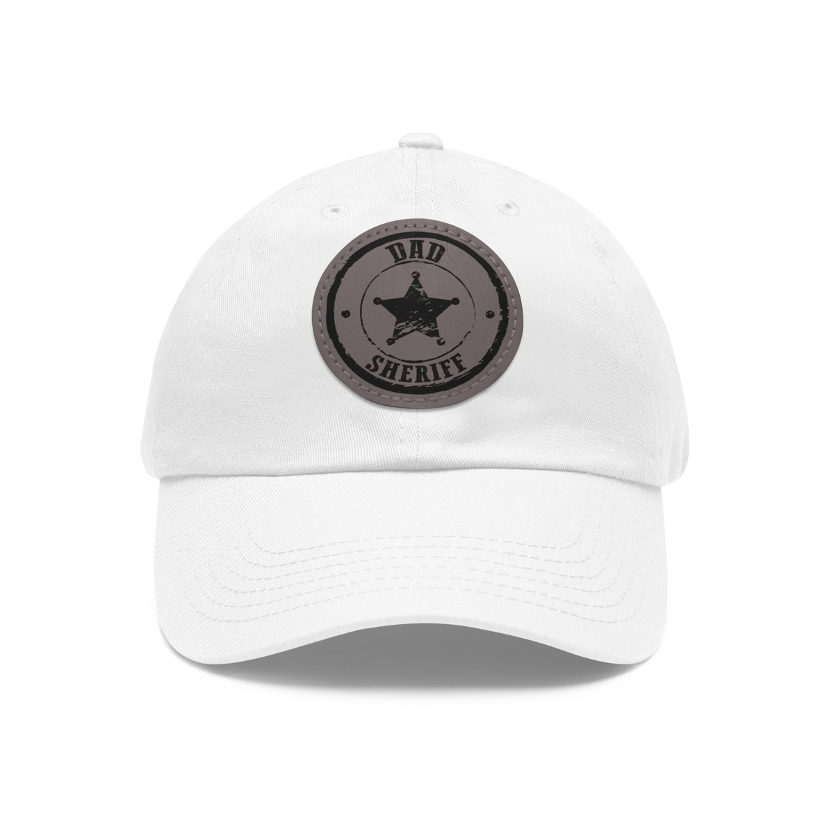 Sheriff Dad Leather Patch Hat – Law Enforcement Father’s Day Baseball Cap