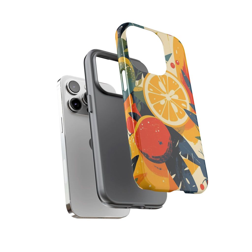 Retro Orange Citrus Phone Case – Colorful Botanical Tough Case