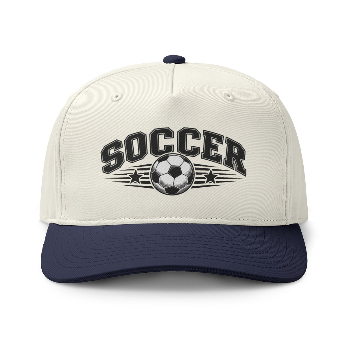 Soccer Two-Tone Cap – Classic Soccer Ball Sports Hat