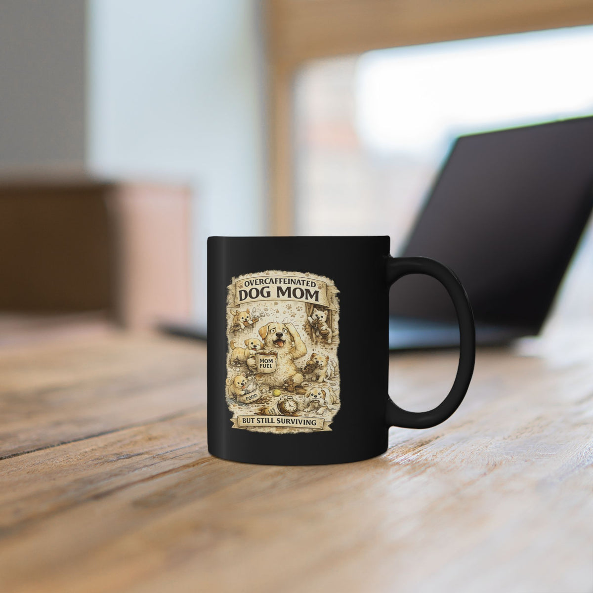 Overcaffeinated Dog Mom Mug Funny Dog Mom Coffee Cup Dog Lover Gift