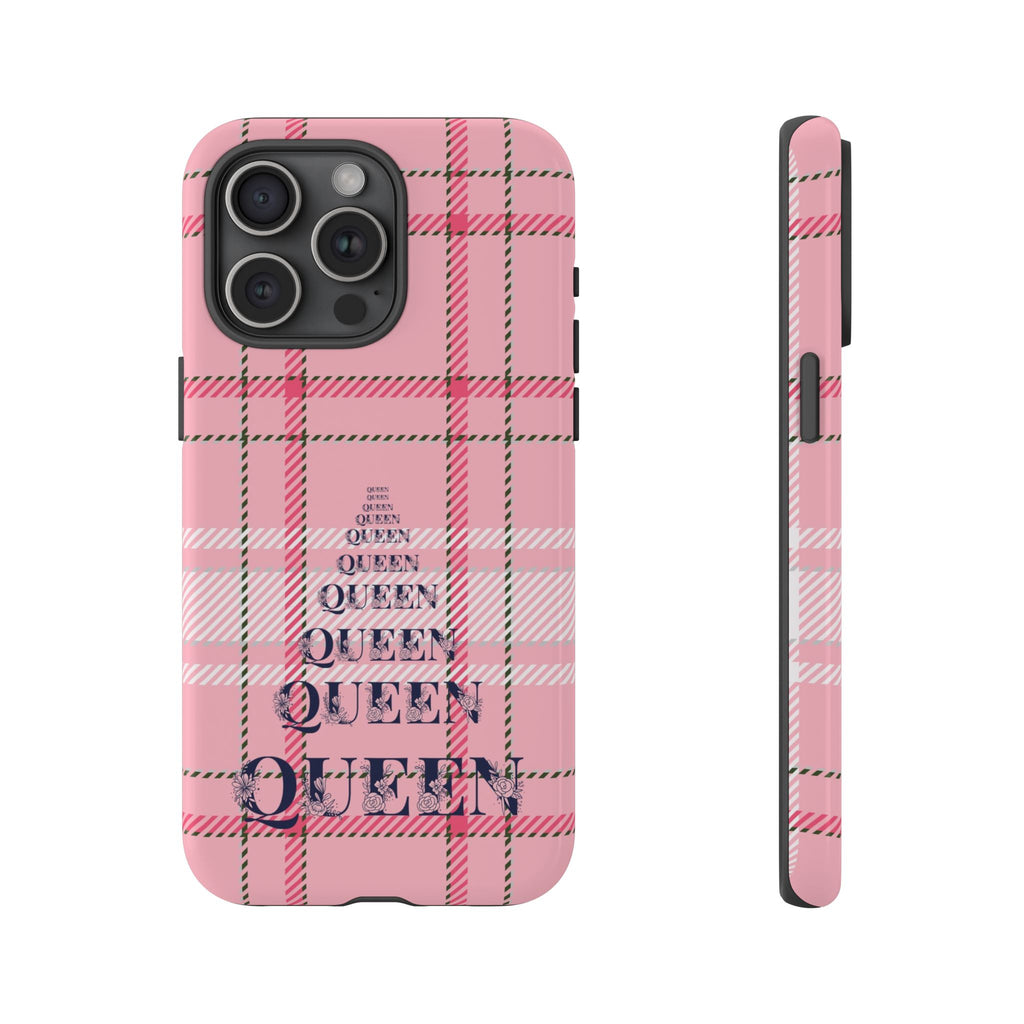 Pink Plaid Queen Phone Case – Preppy Tartan Tough Case