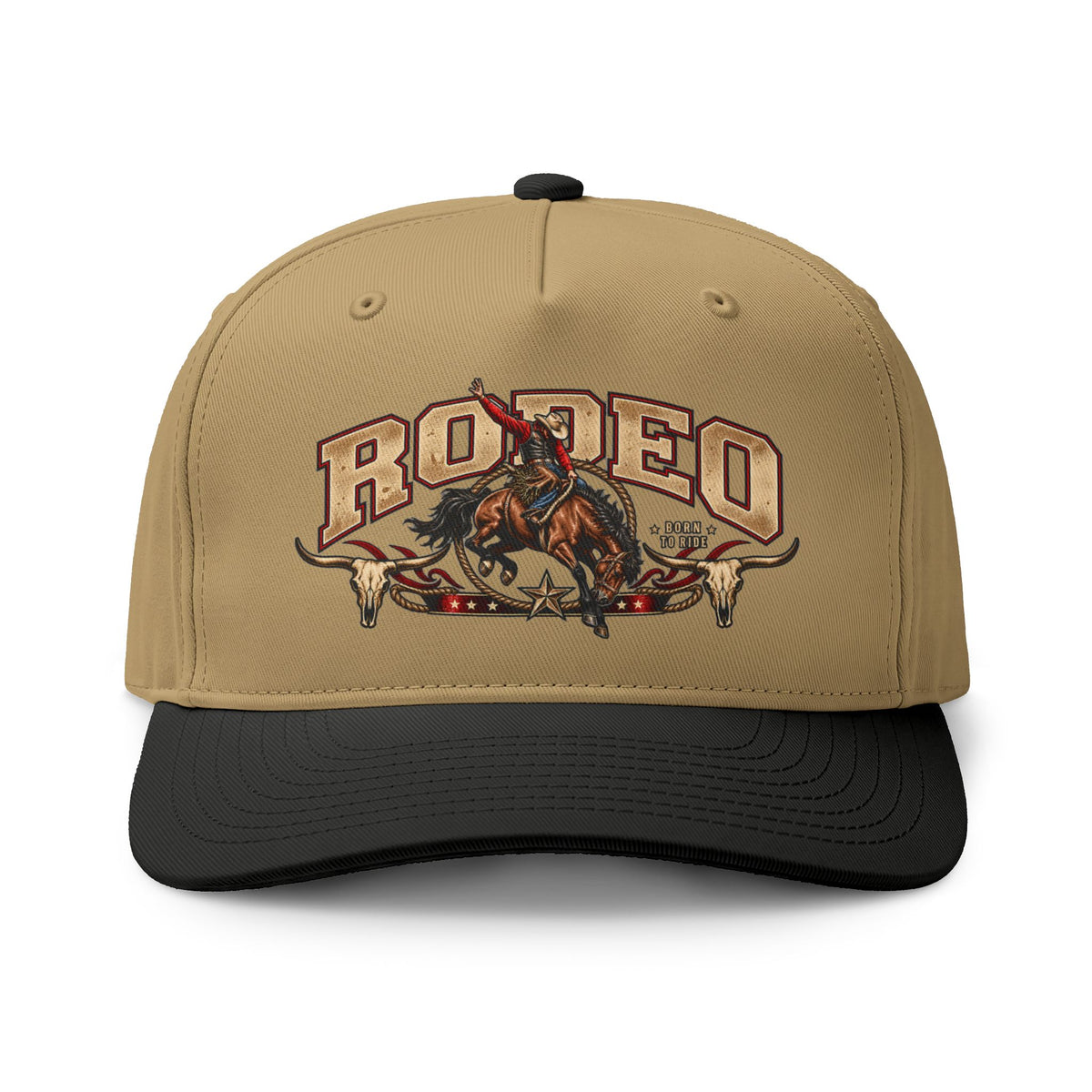 Rodeo Two-Tone Cap – Western Bull Rider Cowboy Hat