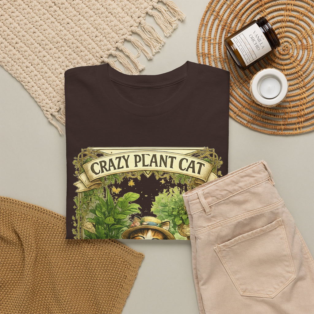 Crazy Plant Cat T-Shirt – Cat & Houseplant Botanical Graphic Tee