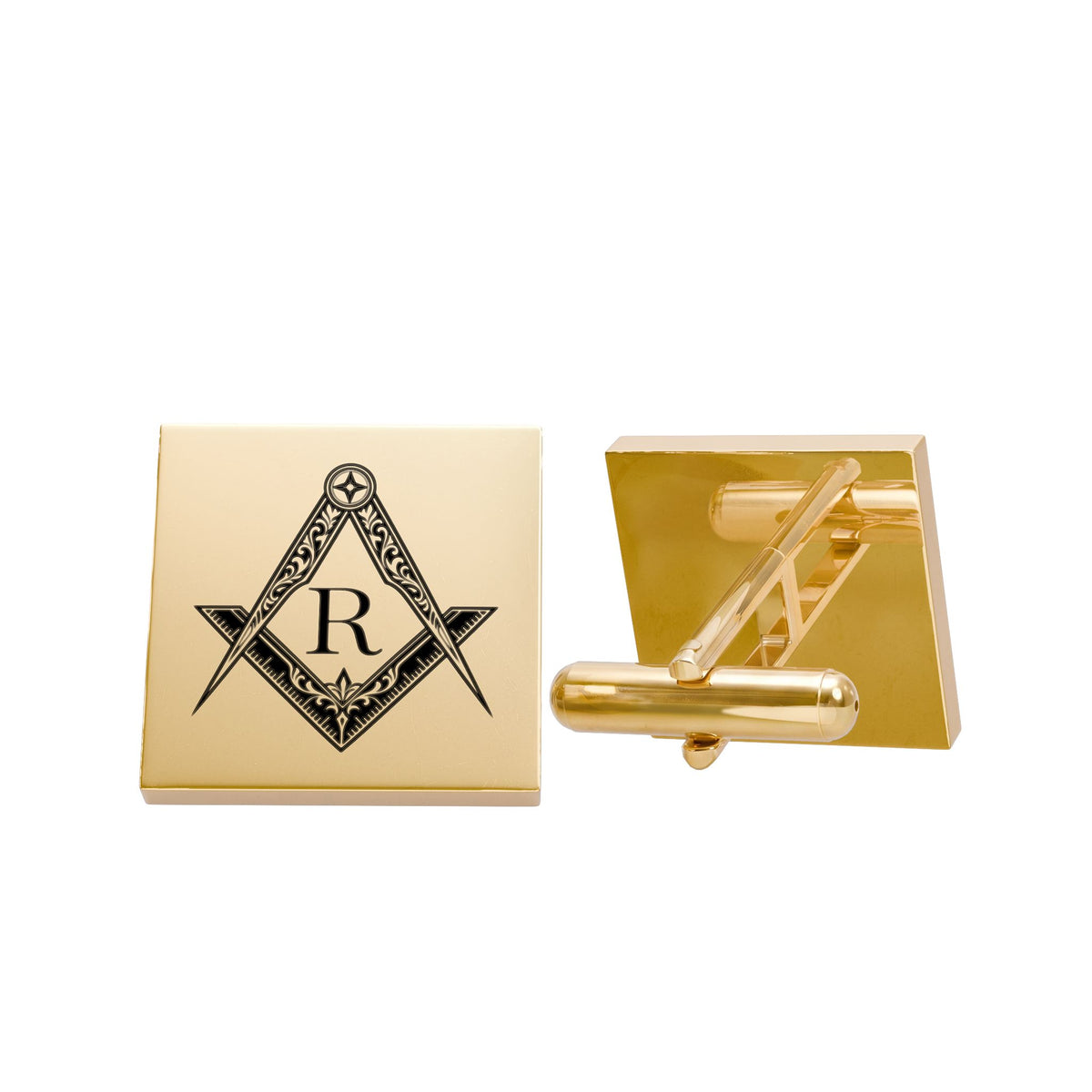 Personalized Masonic Cufflinks – Custom Initial Freemason Design