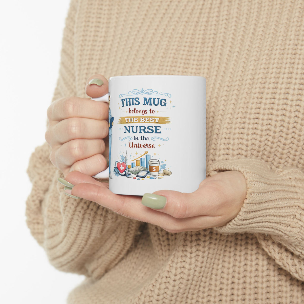 Best Nurse Mug  This Mug Belongs To The Best Nurse in the Universe, Nurse Coffee Mug Gift
