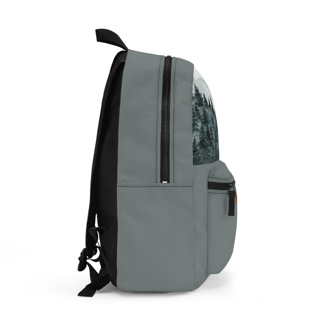 Misty Forest Backpack – Watercolor Mountain Pine Design