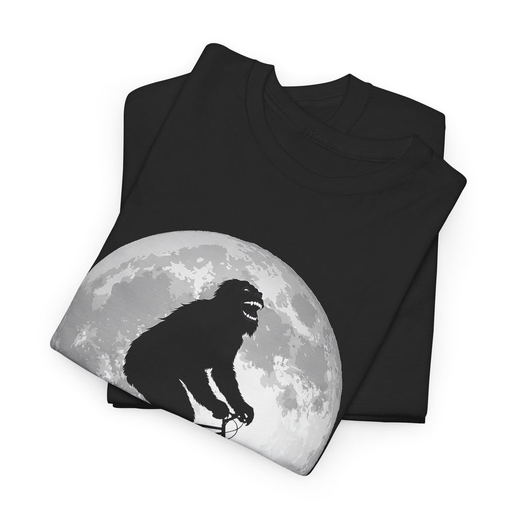 Bigfoot Bicycle T-Shirt – Moon & Nature Adventure Graphic Tee