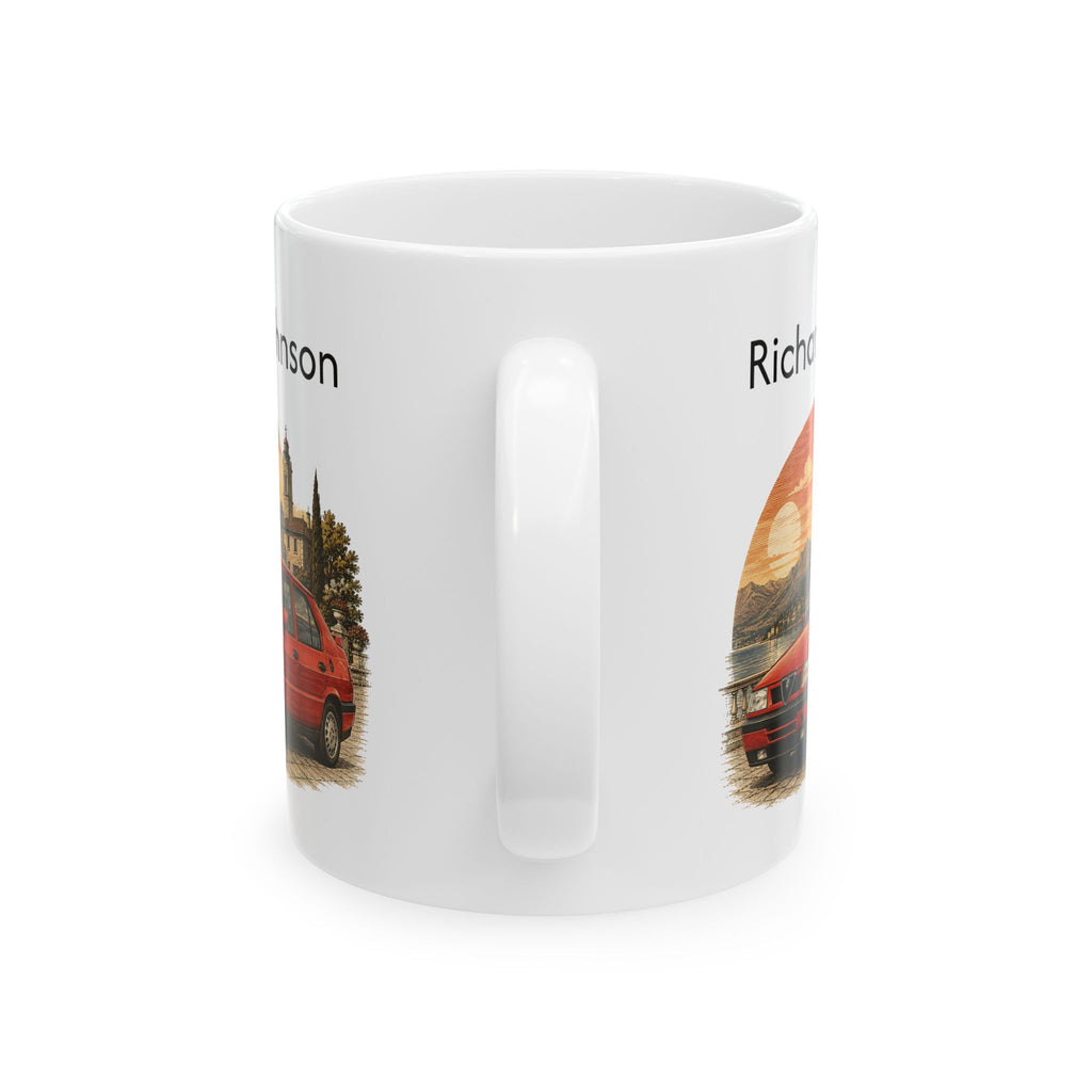 Personalized Name Classic Red Sports Car Mug – Vintage Italian Car Gift