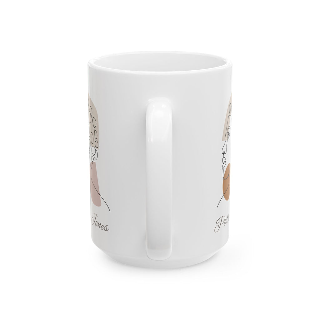 Personalized Name Line Art Mug – Minimalist Woman Coffee Mug Gift