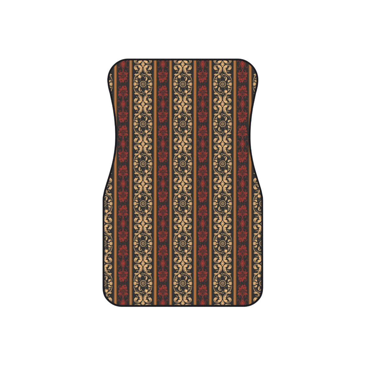 Vintage Ornamental Car Floor Mats – Red & Gold 4-Piece Set