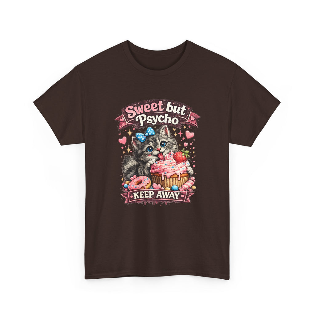 “Sweet But Psycho” T-Shirt – Cute Funny Kawaii Cat Graphic Tee