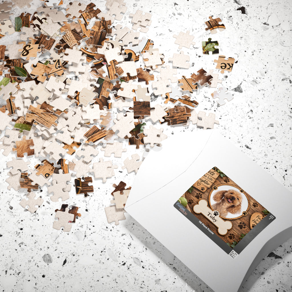 Personalized Pet Photo Puzzle – Custom Dog or Cat Picture & Name (110, 252, 520, 1014-piece)