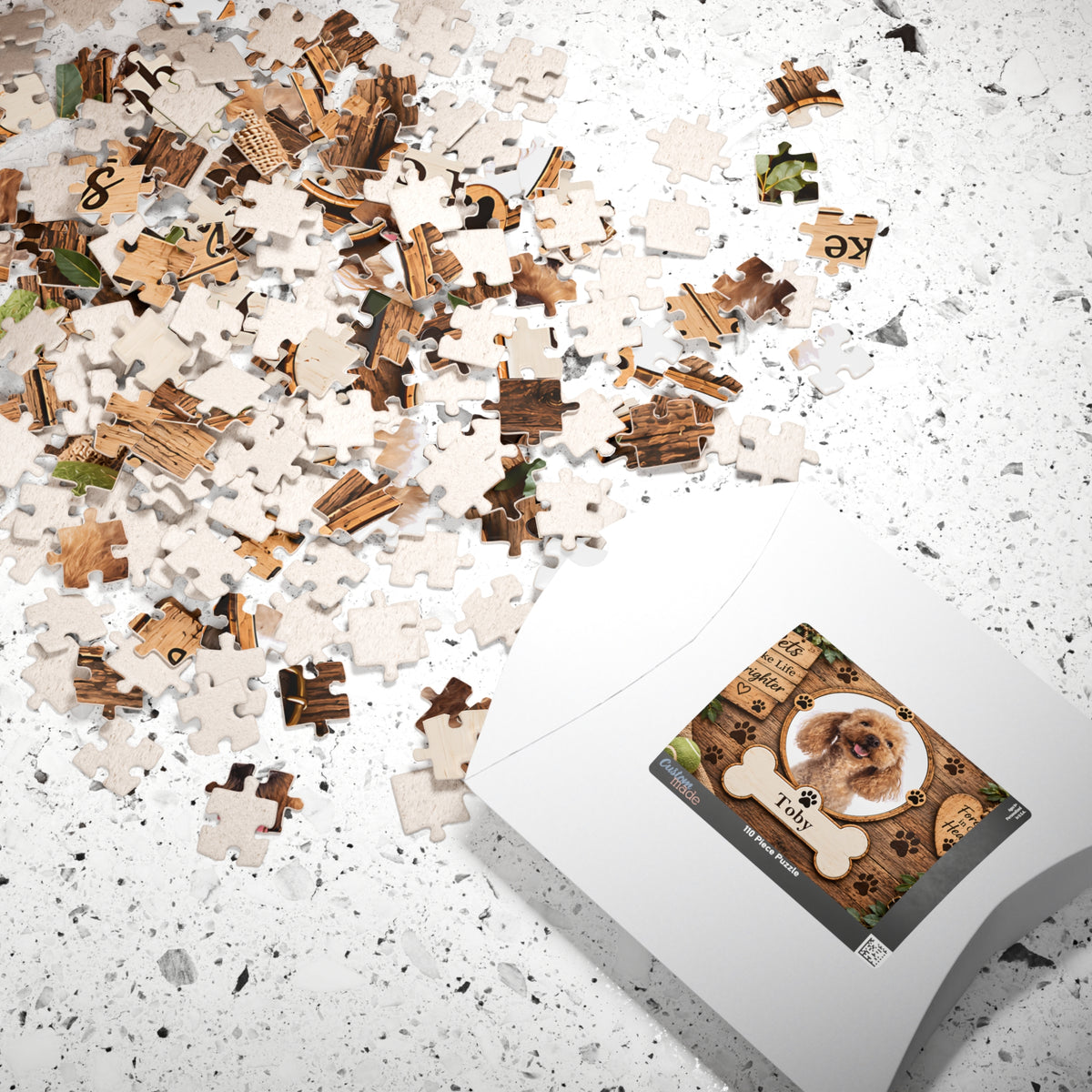 Personalized Pet Photo Puzzle – Custom Dog or Cat Picture & Name (110, 252, 520, 1014-piece)