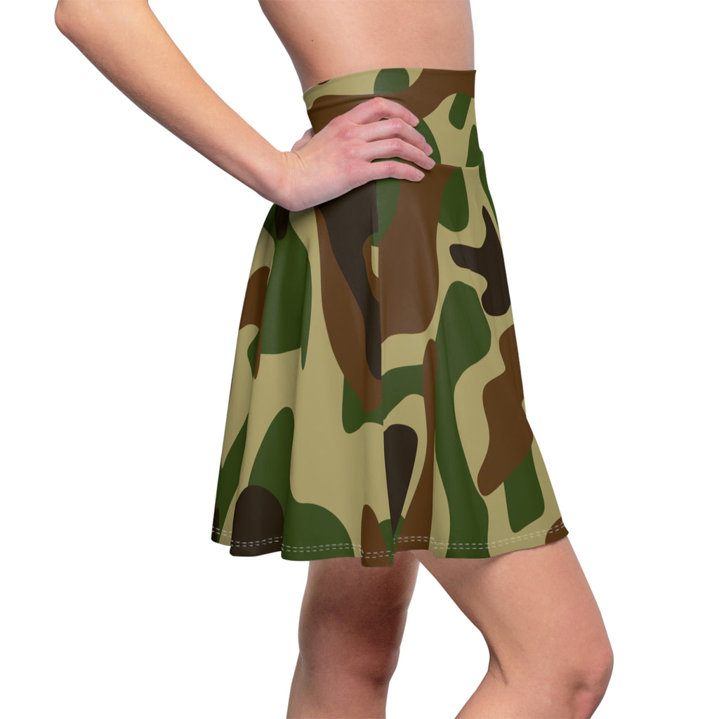 Camouflage Skater Skirt – Green Camo Print