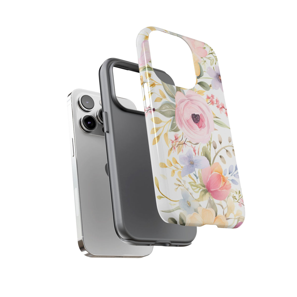 Pastel Floral Tough Phone Case – Watercolor Flower Design