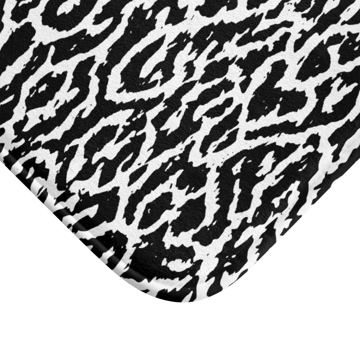 Black & White Animal Print Bath Mat – Modern Wild Bathroom Decor