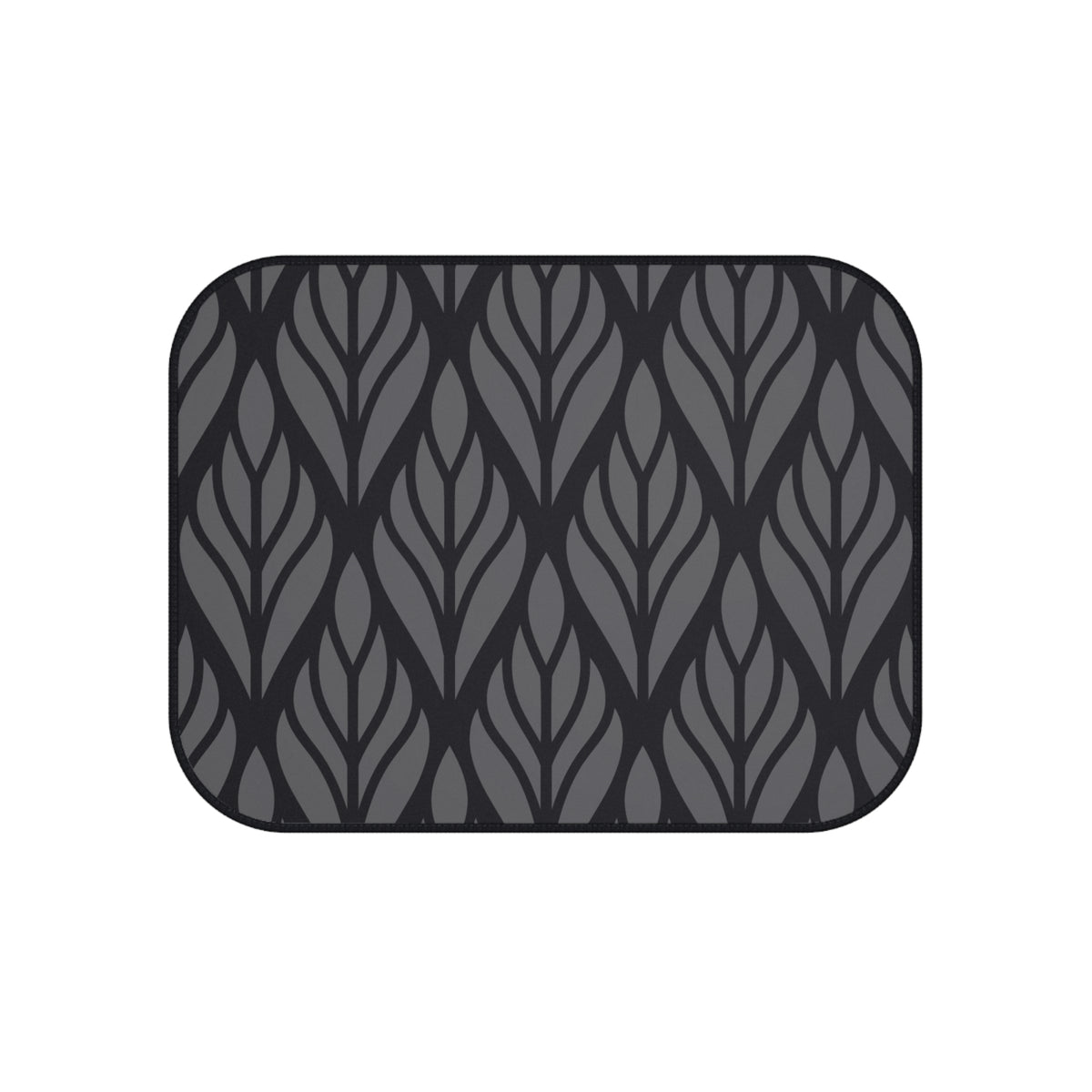 Black Geometric Car Floor Mats – Modern 4-Piece Set