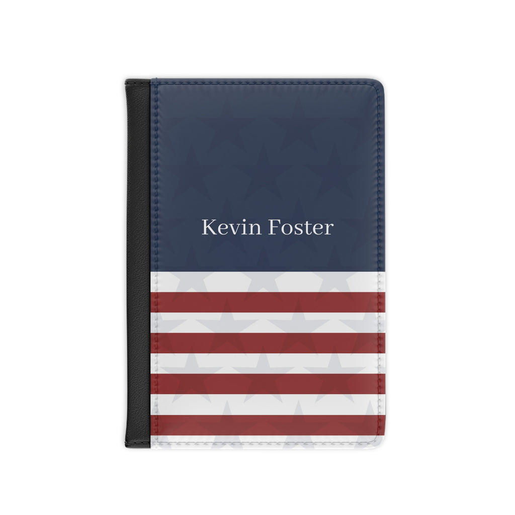 Personalized American Flag Passport Cover with Name – RFID Blocking Travel Passport Holder