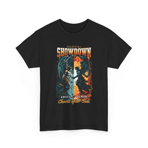 Angel vs. Demon T-Shirt – Dark Fantasy Celestial Battle Graphic Tee