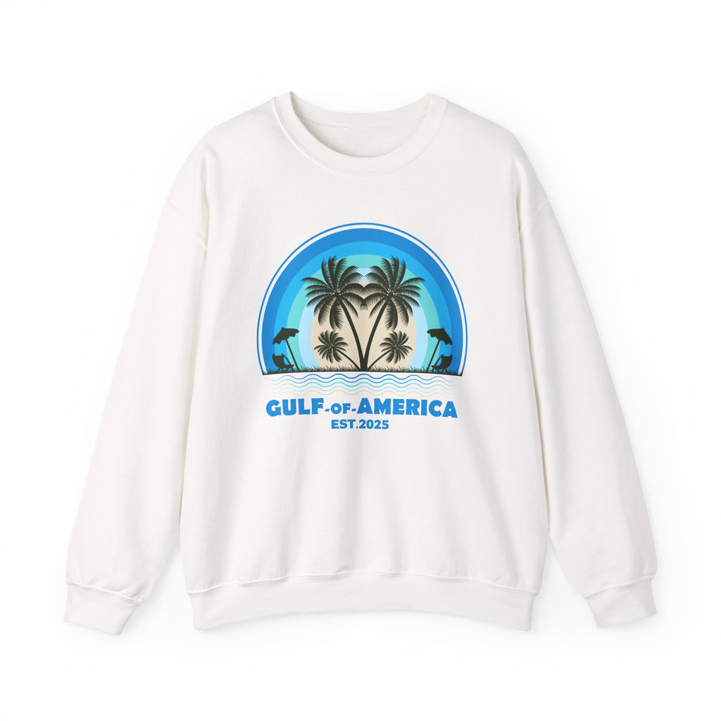Gulf of America Sweatshirt – Coastal Palm Tree Graphic