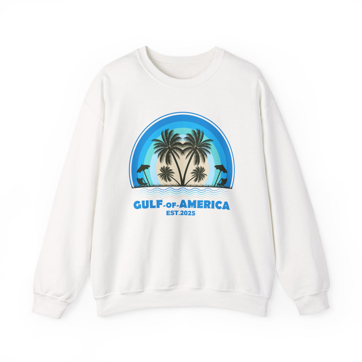 Gulf of America Sweatshirt – Coastal Palm Tree Graphic