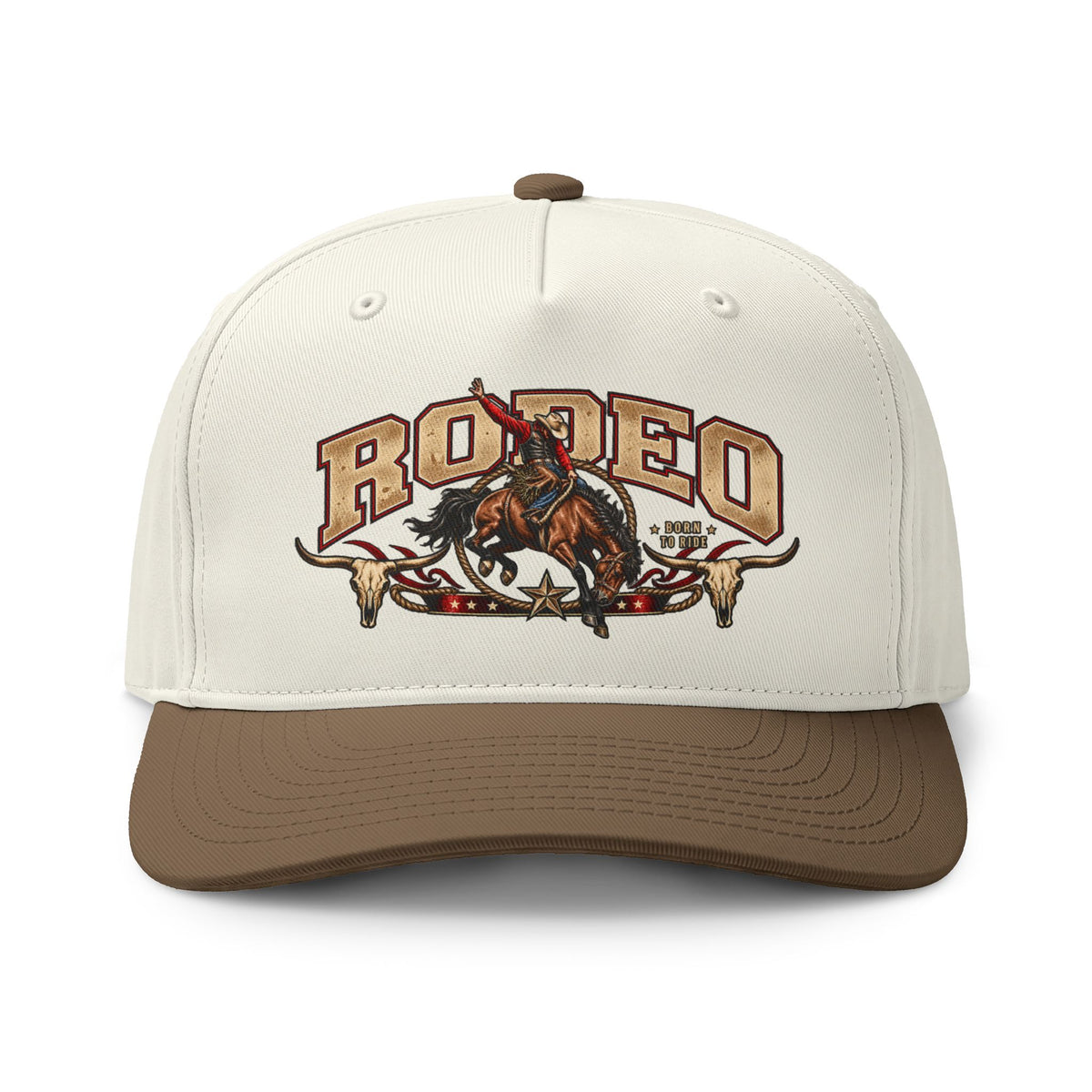 Rodeo Two-Tone Cap – Western Bull Rider Cowboy Hat