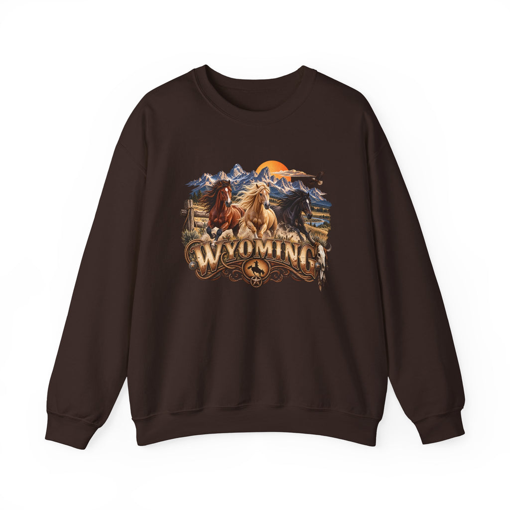 Wyoming Horses Sweatshirt – Vintage Western Design