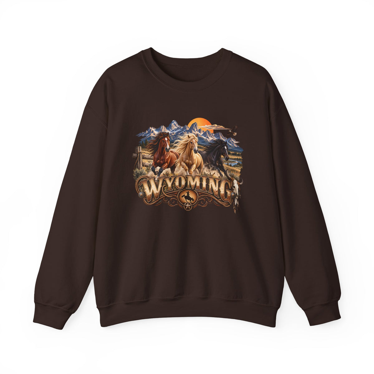 Wyoming Horses Sweatshirt – Vintage Western Design