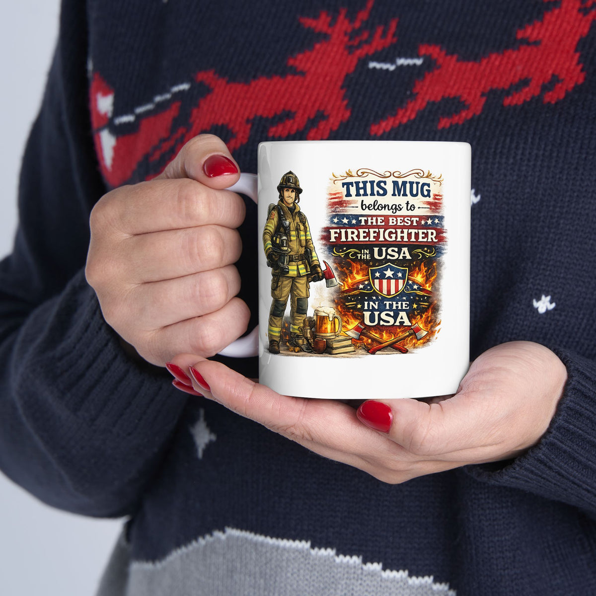 Best Firefighter Mug This Mug Belongs To The Best Firefighter in the USA, Firefighter Coffee Mug Gift