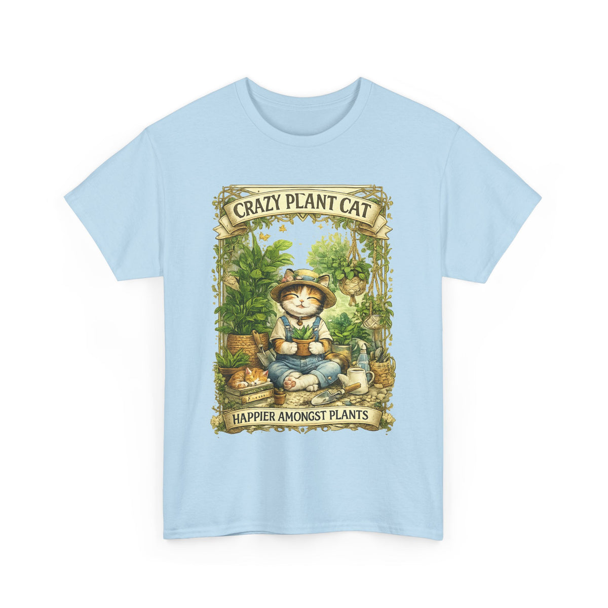 Crazy Plant Cat T-Shirt – Cat & Houseplant Botanical Graphic Tee