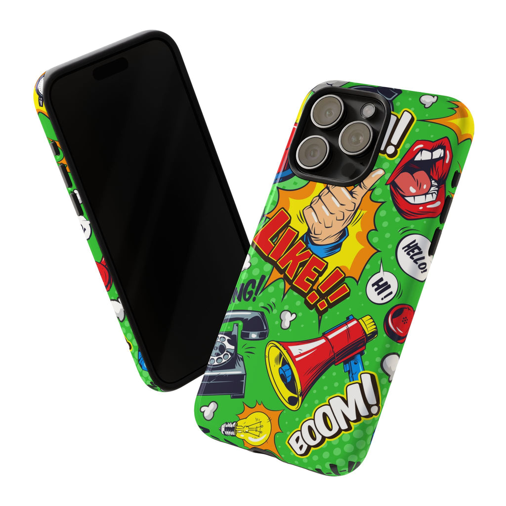 Retro Comic Collage Phone Case – Colorful Pop Art Tough Case