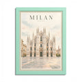 Milan Italy Vintage Framed Poster – Duomo Cathedral Wall Art