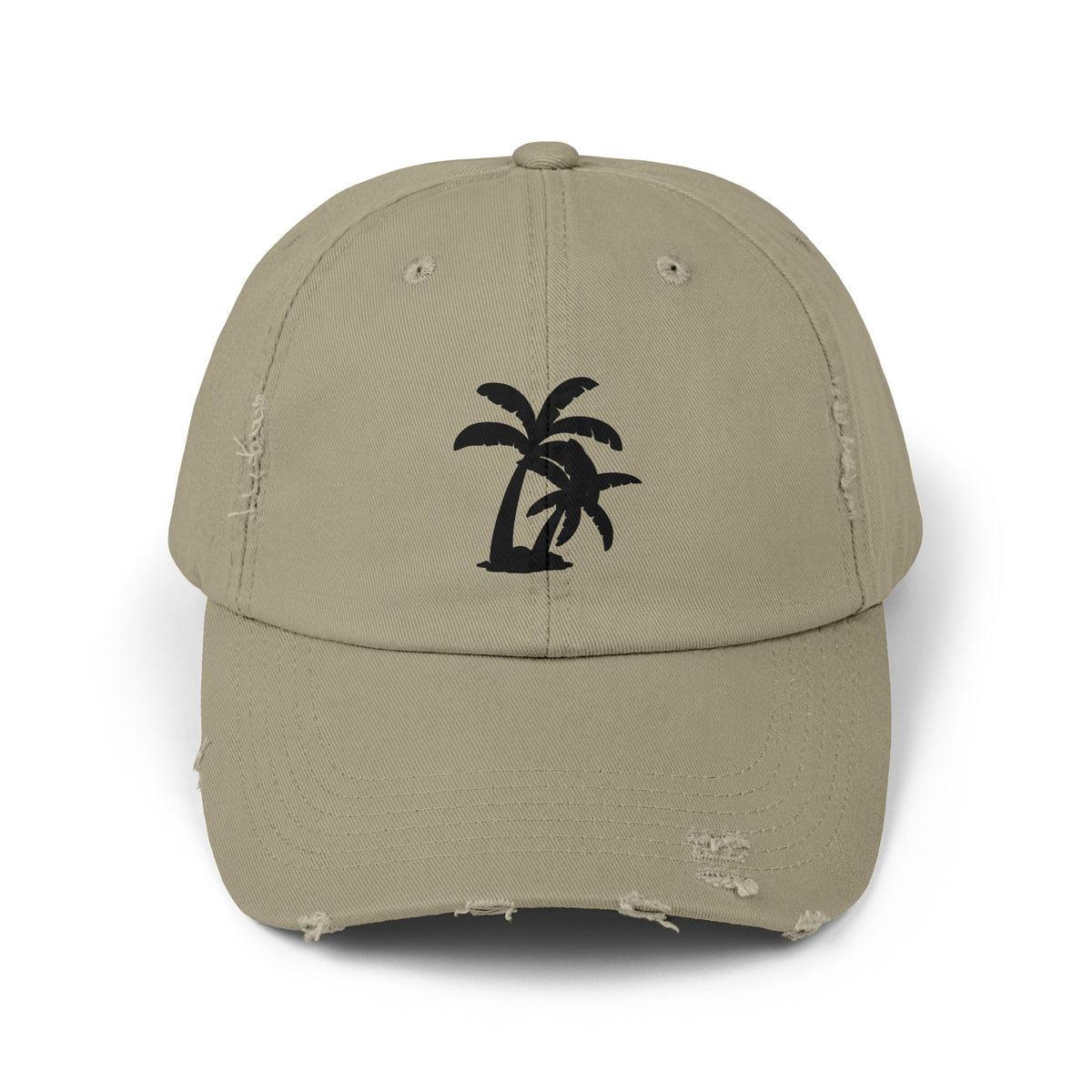 Palm Tree Distressed Cap – Tropical Beach Vintage Baseball Hat