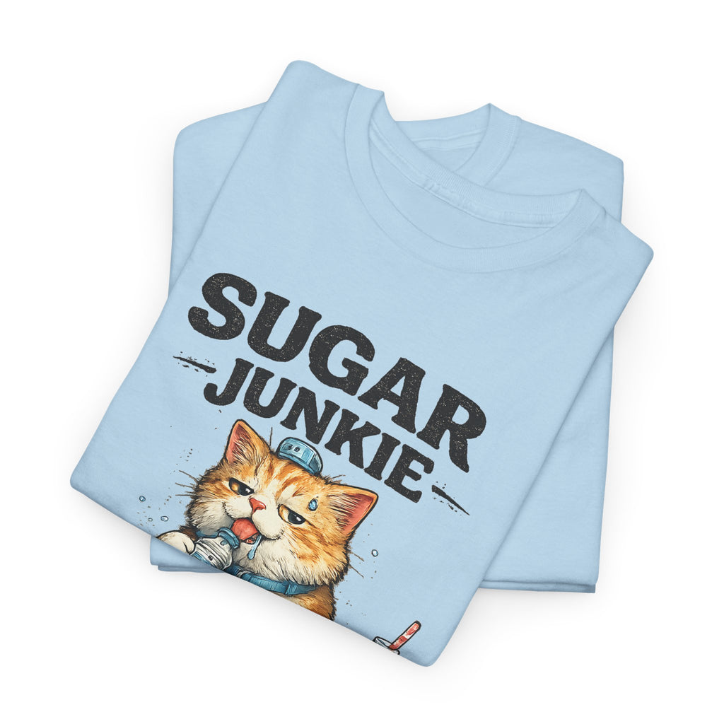 “Sugar Junkie – Diabetic Nightmare” T-Shirt – Funny Cat Graphic Tee