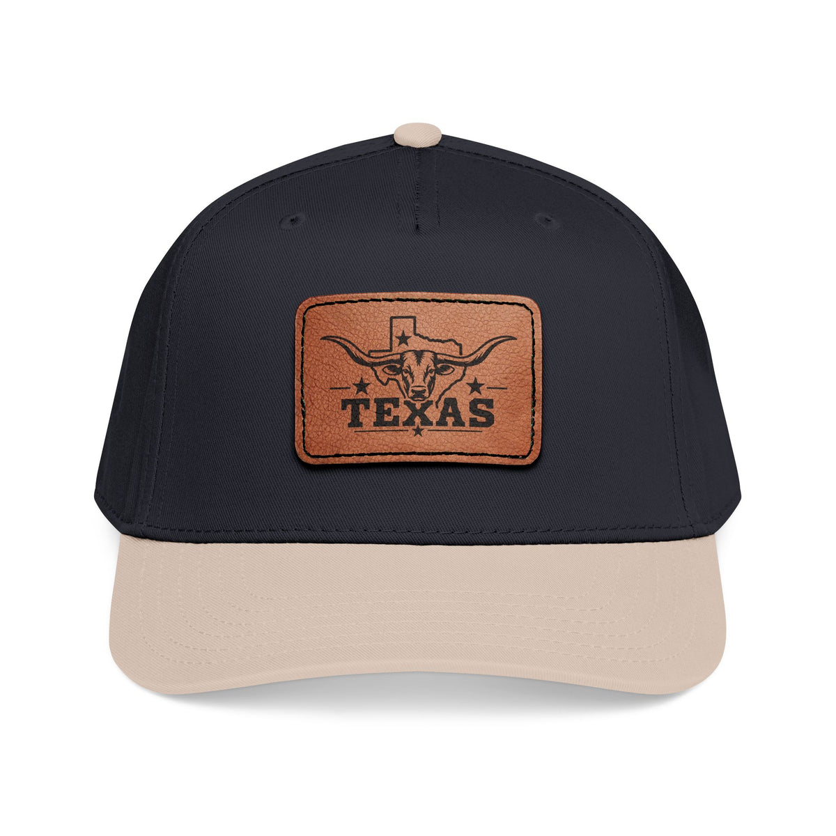 Texas Longhorn Leather Patch Mid Profile Baseball Cap – Western Texas Hat