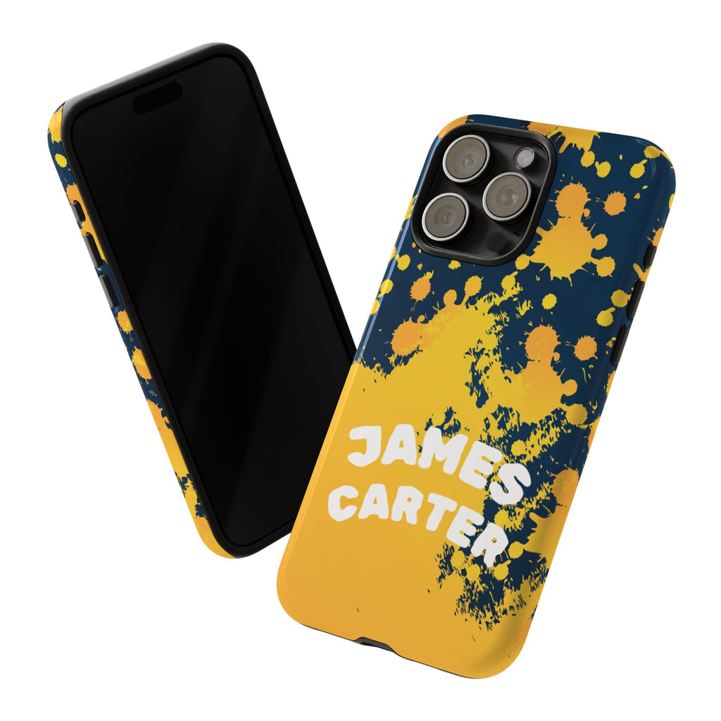 Personalized Paint Splatter Phone Case – Custom Name Tough Case