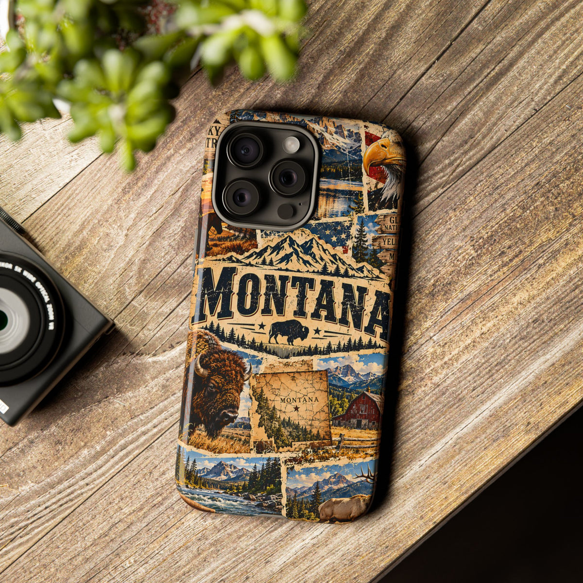 Montana Travel Collage Phone Case – Vintage Western Tough Case