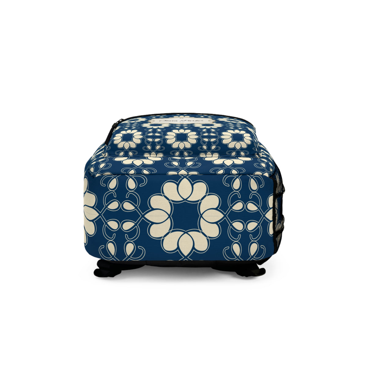 Personalized Indigo Floral Backpack with Name