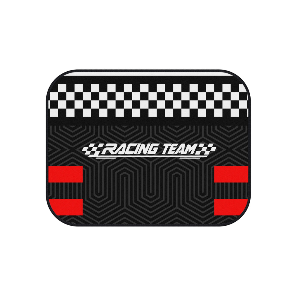 Black & Red Racing Car Floor Mats – 4-Piece Set