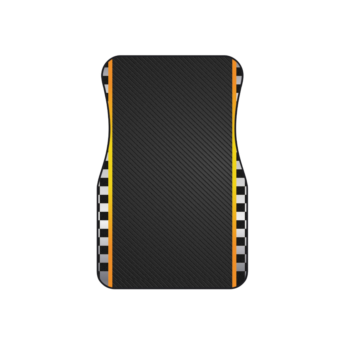 Black Checkered Racing Car Floor Mats – 4-Piece Set