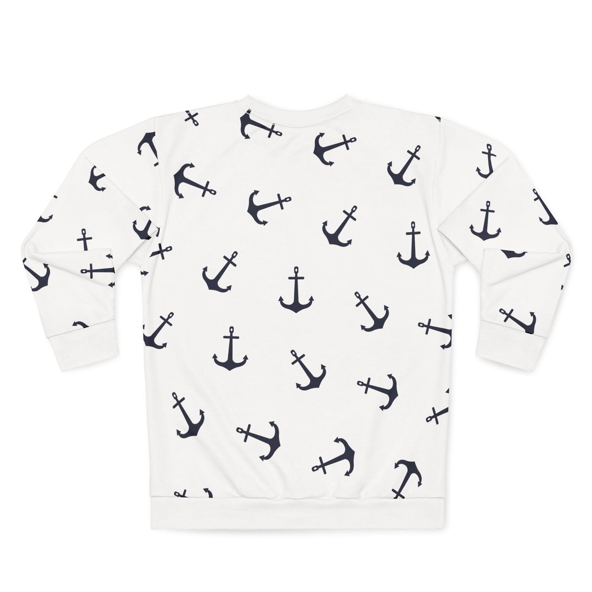 Nautical Anchor Unisex Sweatshirt – Navy & White Coastal Print