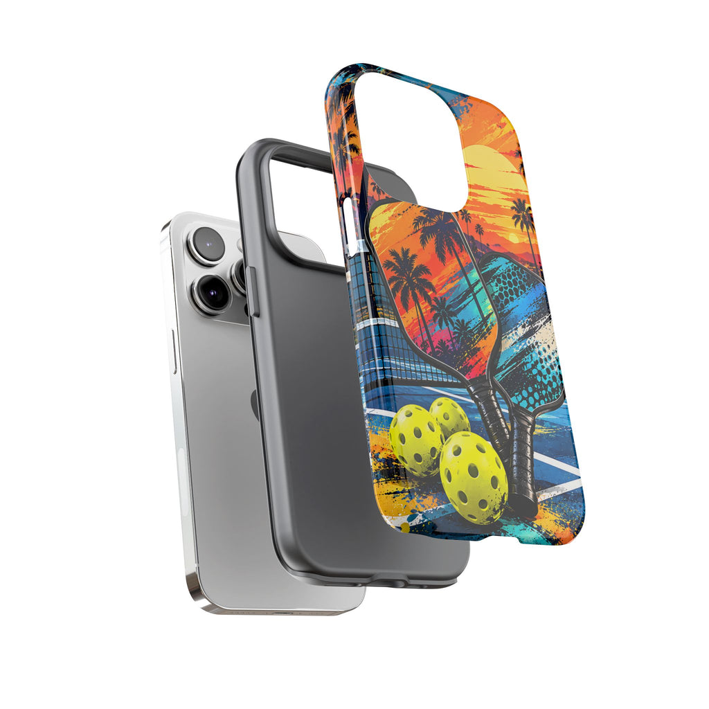 Pickleball Sunset Tough Phone Case – Tropical Sports Design