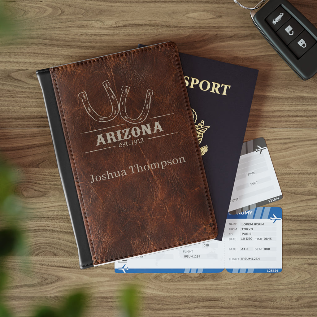 Personalized Arizona Passport Cover with Name – RFID Blocking Travel Passport Holder