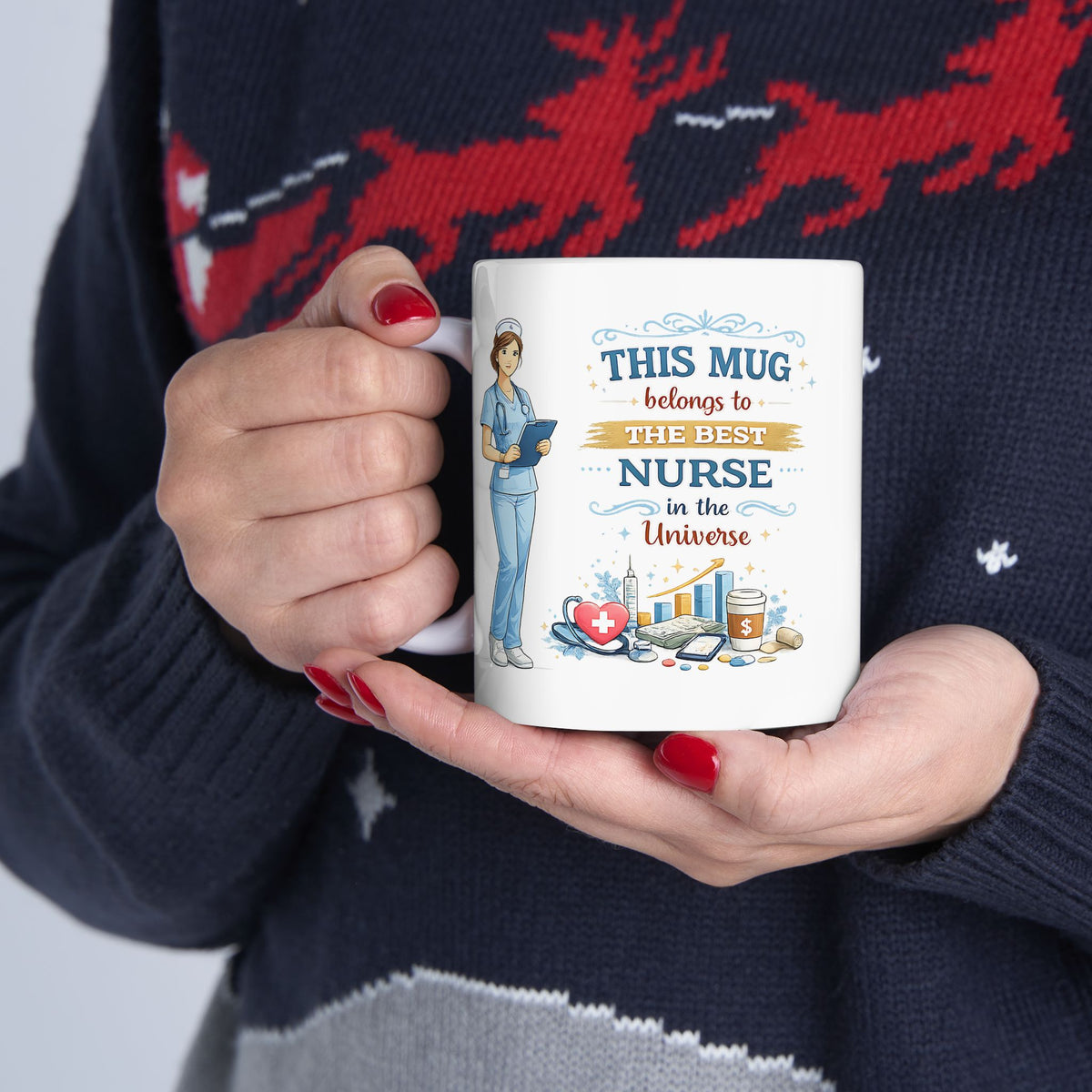 Best Nurse Mug  This Mug Belongs To The Best Nurse in the Universe, Nurse Coffee Mug Gift